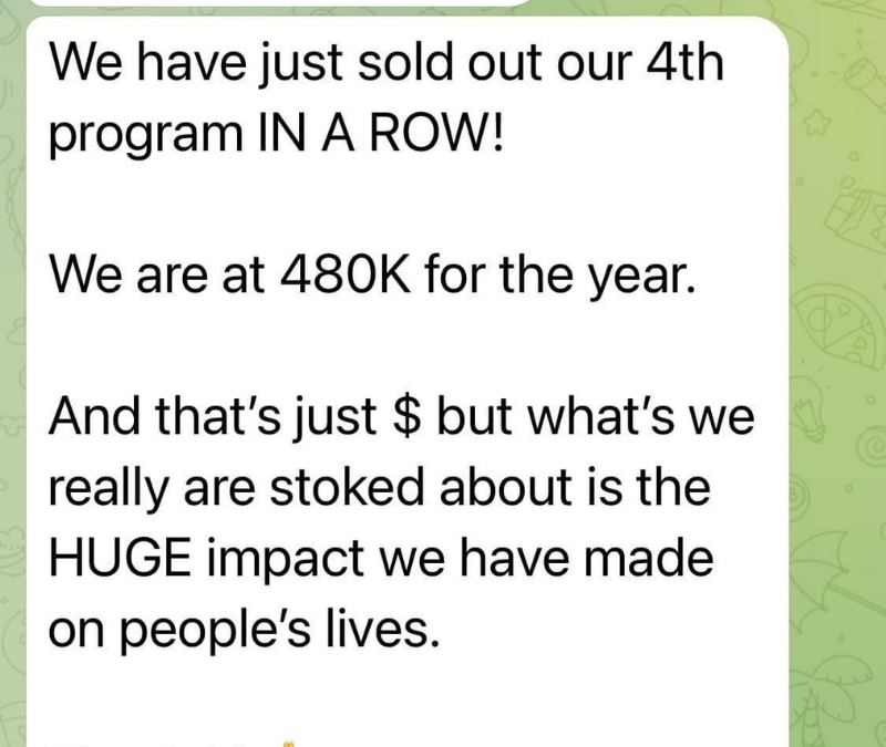 Love it when our clients sell their 4th consecutive program out!